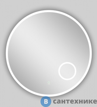 картинка Зеркало AZARIO D600 сенсор выкл, алюминиевая рамка с увеличительным зеркалом (AZ-Z-005ALM)