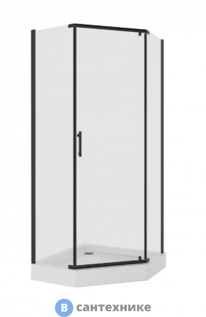 Душевое ограждение Niagara NG-6834-08 black (100*100*190) трапеция, дверь распашная, без поддона