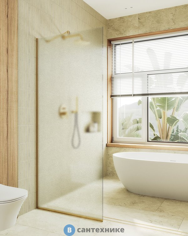 Душевая перегородка в профиле MaybahGlass 1950*890 стекло 8 мм сатинбронза (MGD-690-3у)