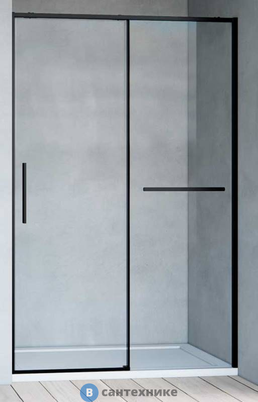 Душевая дверь Vincea Slim Soft VDS-1SS110CLB, 1100, черный, стекло прозрачное