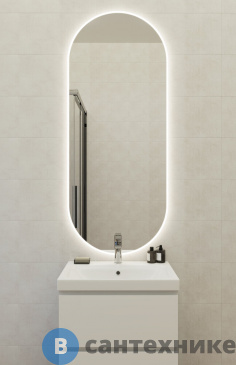 картинка Зеркало Cersanit ECLIPSE Fusion 60x145 с подсветкой овальное (64816)