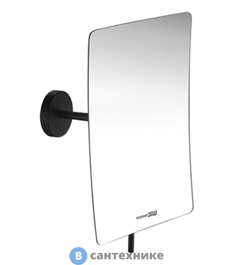 Зеркало WasserKRAFT K-1001 Black с 3-х кратным увеличением