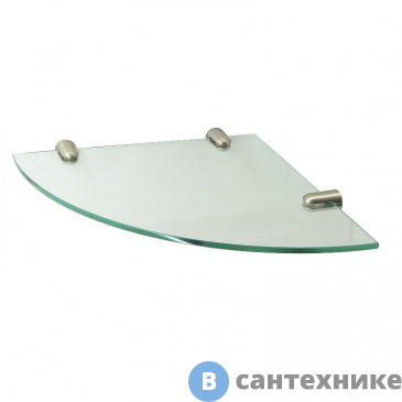картинка Полка WasserKRAFT K-533NICKEL стеклянная угловая