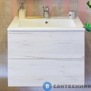картинка Тумба Sanflor ЧИКАГО-65 дуб крафт белый, под умывальник Оскар-65 (С5819)