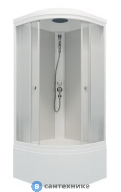 Душевая кабина Тритон Лайт 90*90 Б 1/4 круга, глуб. подд., Градиент, белый, ДН4 (DK209)