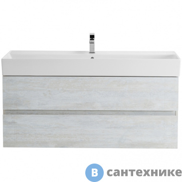 картинка Тумба под раковину Cezares MOLVENO 46 подвесная с двумя выкатными ящиками, Legno Bianco, 1200x460x500, MOLVENO 46-120-2C-SO-LB