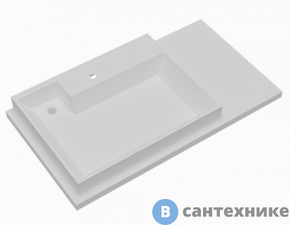 картинка Умывальник СанТа Юпитер 900*500 левый, ш/гл над стиральной машиной, без кронштейнов (900128)