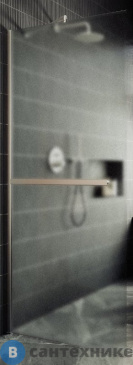 картинка Душевая перегородка в профиле MaybahGlass 1950*790 Стекло 8 мм Сатин +Полотенцесушитель (MGD-731-5ш)