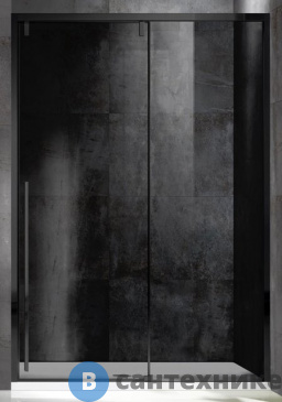 картинка Душевая дверь Vincea Lugano VDS-1L120CGB-1, черный, стекло тонированное