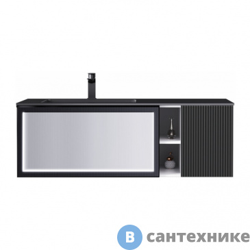 картинка Тумба с раковиной Orans BC-9015-1200L PW PU030, art marble (white) (1200x550x400)