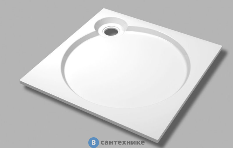 Душевой поддон Cezares TRAY-S-A-90-56-W иск. камень (900x900x56) без сифона, панели и ножек