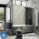 картинка Шторка для ванны в профиле MaybahGlass 1400*500 Стекло 8 мм Графит (MGV-79-1ш)