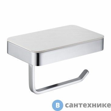 картинка Бумагодержатель ABBER Westen AA1730 с полкой для телефона, хром