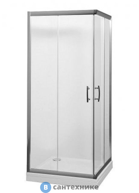 Душевая шторка Aquanet NAA1142 Alfa Cube (900 х 900 х 2000) стекло прозрачное хром (168416)