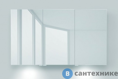 картинка Зеркальный шкаф BelBagno SPC-3A-DL-BL-1200 с нижней подсветкой дверей с тремя распашными дверьми с двусторонним зеркальным полотном, со стеклянными полками, с розеткой и сенсорным выключателем