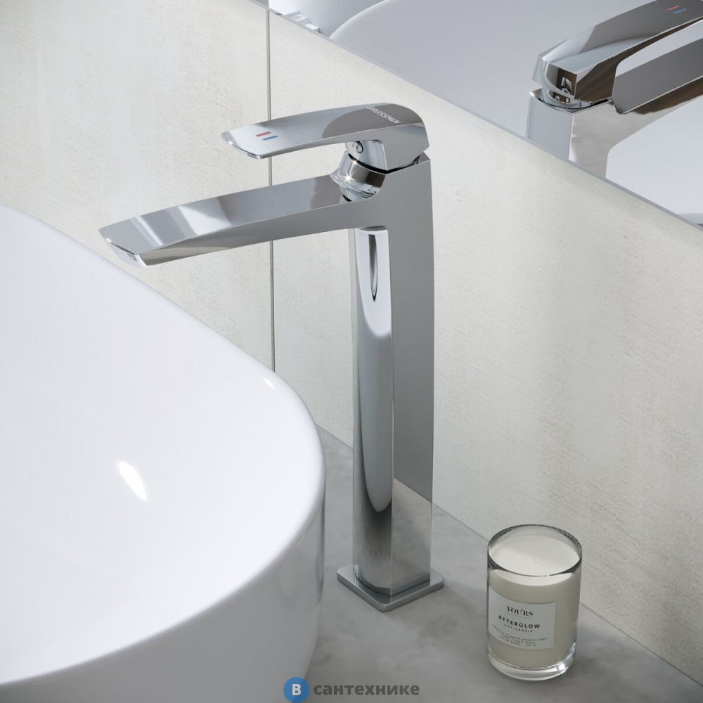 Смеситель Grossman Mercury 520.K35.10.100 для раковины высокий, хром глянцевый (520.K35.10.100)