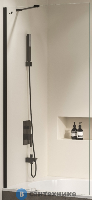 Шторка на ванну RGW SC-150B чёрный/Прозрачное/6 мм 60*150 (351115006-14)