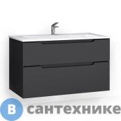 Тумба под раковину Jorno Slide 105 подвесная, антрацит (Sli.01.105/P/A)