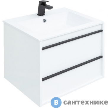 картинка Тумба под раковину Aquanet Lino 60 белый матовый (253901)