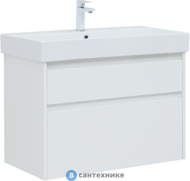 Тумба под раковину Aquanet Nova Lite 85 2 ящ. (SLIM SYNERGY) бел. глянец (249936)