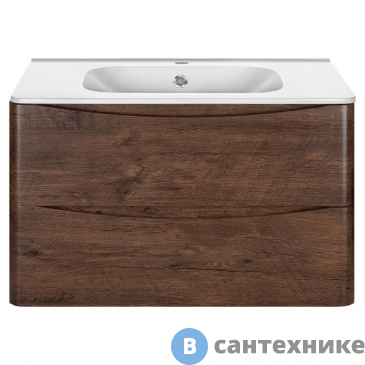 картинка Тумба под раковину Vincea Paola 800 подвесная, 2 выкатных ящика soft close, R.Wood (VMC-2P800RW)