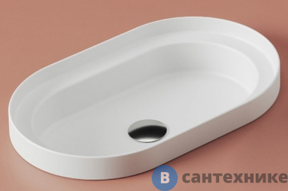 картинка Раковина Artceram FUORI SCALA встраиваемая, 58х36см, без отв. под смеситель, без перелива, белый (TFL033 01 00)