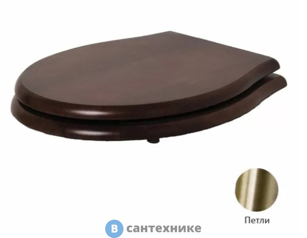 Сиденье AZZURRA Giunone-Jubilaeum для унитаза дерево, шарниры бронза (микролифт) (1800NM/F noce/br)