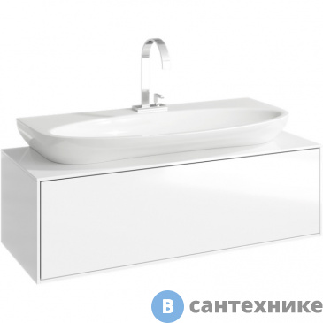 картинка Тумба под раковину Aqwella GENESIS 100 GEN0110W (подвесная, белый глянец)