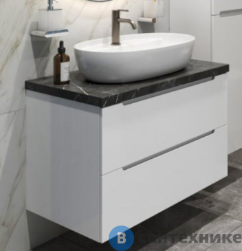 картинка Тумба BelBagno ETNA 100 со столешницей и накладной раковиной подвесная, etna100bl-kepmno-1346-set