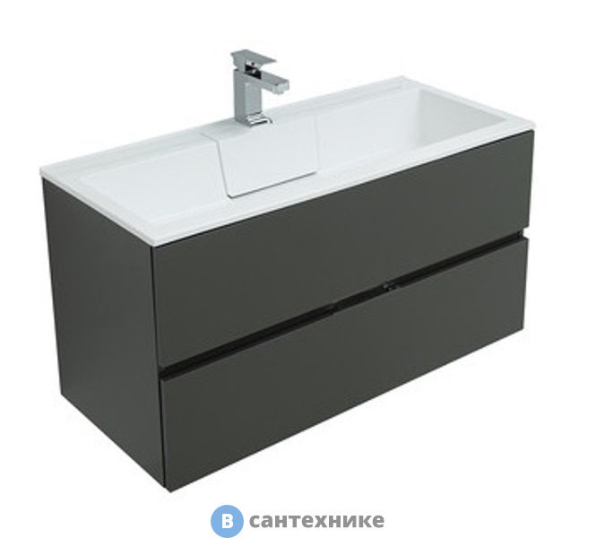 Тумба под раковину Aquanet Алвита 100 серый антрацит (240112)