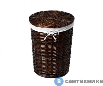 картинка Плетеная корзина WasserKRAFT Elbe WB-740-L для белья с крышкой прутья ивы