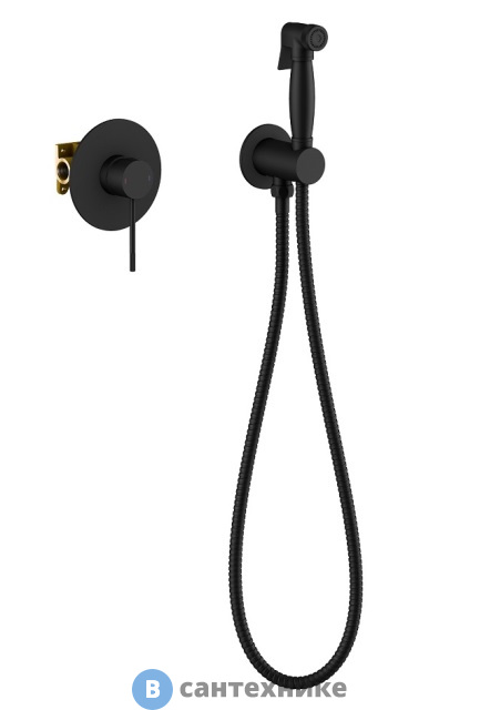 Смеситель Timo Saona 2389/03SM с гигиеническим душем, черный матовый