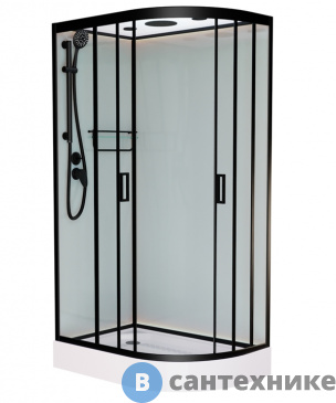 картинка Душевая кабина Frank F418L Black левосторонняя