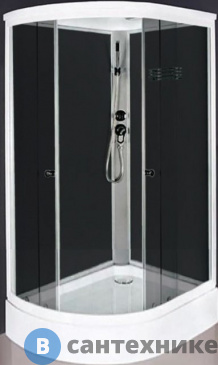 картинка Душевая кабина Aquarius ECO-7 Black R поддон 25 см, 120*80*215 тонир. стекло, проф. серебро