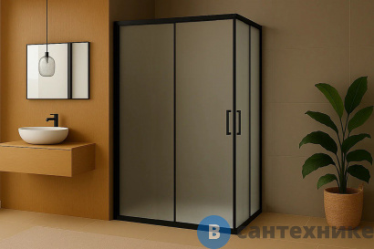 картинка Душевой уголок Royal Bath RB HPD-C-BL 110х95х200 (матовое) (RB95110HPD-C-BL) без поддона