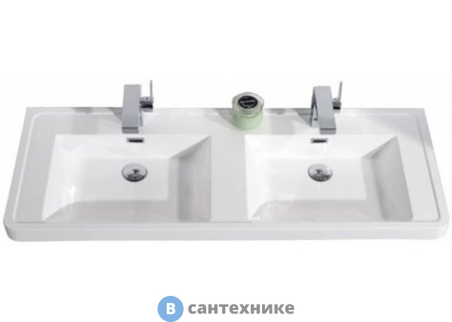 Раковина BelBagno EA-1200-2-LVB из искусственного мрамора с двумя чашами, 1200x480x140