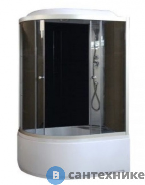 картинка Душевая кабина Aquarius SWT-1905 R высокий поддон 120*80*210 тонированное  стекло, проф. серебро