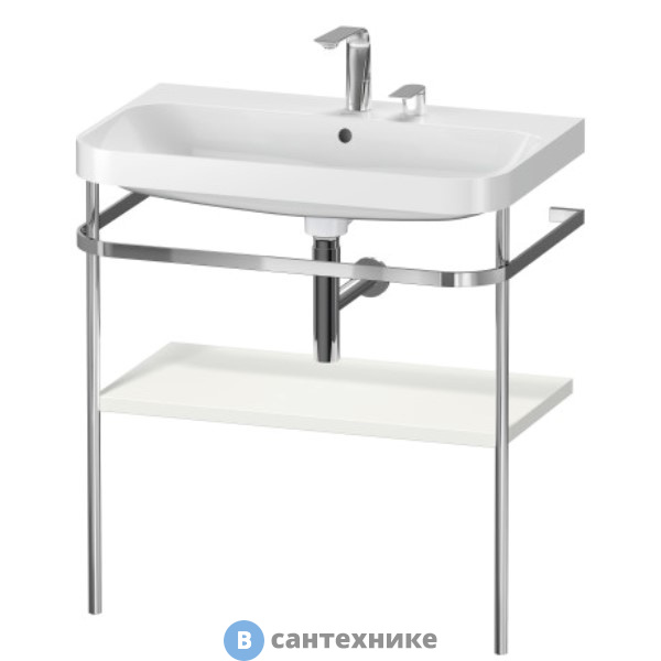 Консоль напольная Duravit Happy D.2 Plus с умывальником 775х490х850 мм, с 1 отв под смесит, 1 полка, белый глянцевый (HP4837O2222)