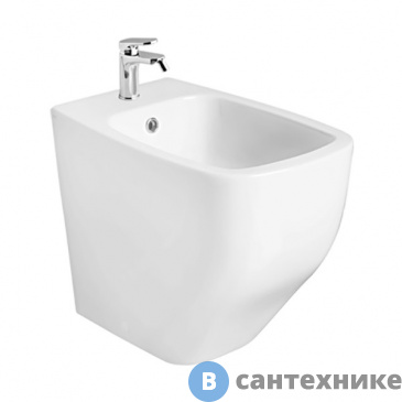 картинка Биде напольное AXA White Jam 3302001 BTW 520х340 мм, 1-отв. под смеситель, White Glossy