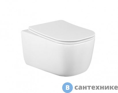 картинка Унитаз подвесной Vincea Core VT1-28 безободковый, белый, ультратонкое soft-close сиденье