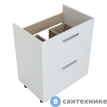 картинка Тумба под раковину Aquanet Ирис new 710 белый глянец (2 ящика) (310153)