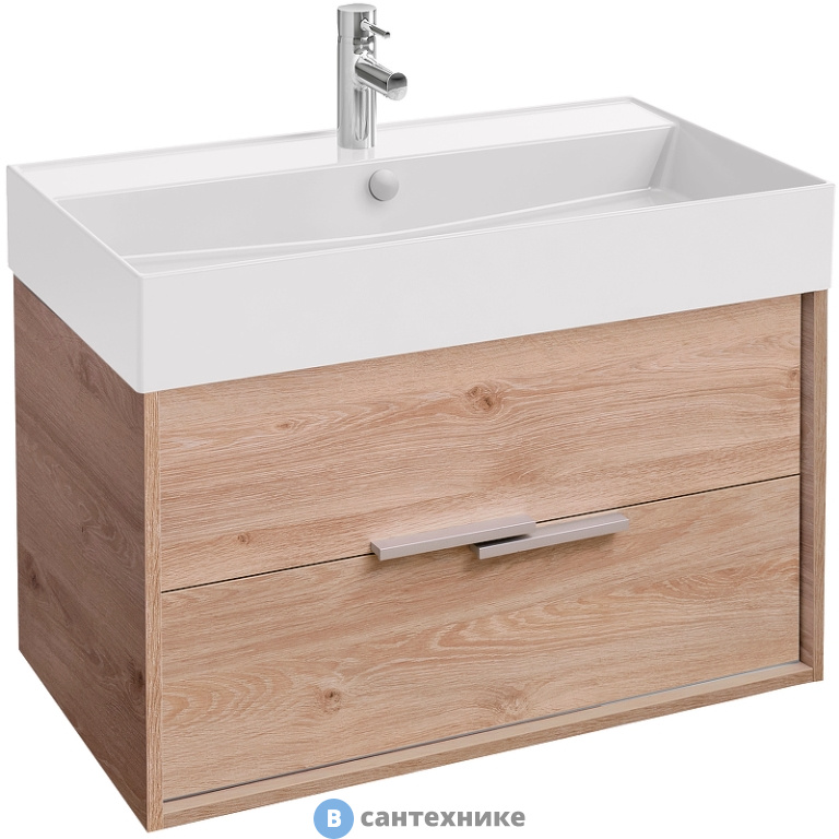 Тумба под раковину Jacob Delafon VIVIENNE EB1667-E75-E75 80 см, копус дуб давос натуральный, фасад дуб давос натуральный