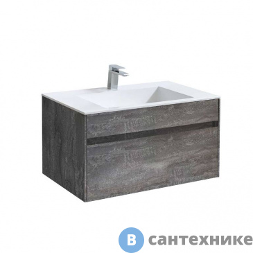 картинка Тумба под раковину Vincea Chiara 800 подвесная, 1 выкатной ящик soft-close, G.Stone (VMC-2C800GS)
