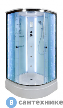 картинка Душевая кабина Deto ЕМ2790 LED с гм. (90х90х220 см)