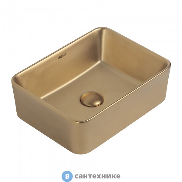 Раковина ABBER Rechteck AC2213MMG золото матовое накладная