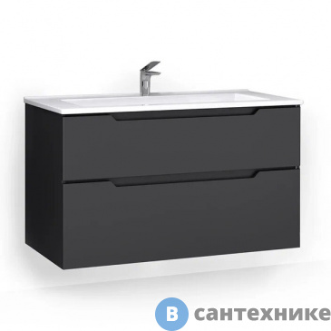 картинка Тумба под раковину Jorno Slide 105 подвесная, антрацит (Sli.01.105/P/A)