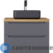 Тумба под раковину Jorno Wood 80 подвесная, серая (Wood.01.80/P/GR), без столешницы