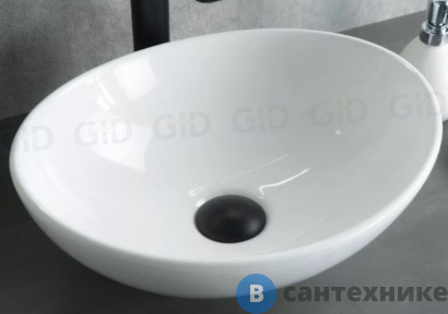 картинка Раковина накладная GID-ceramic N9138 белый (410х340х150)