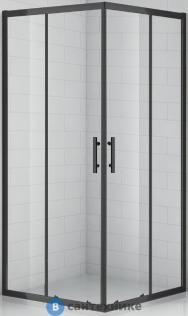 Душевой уголок Cezares ECO-O-A-2-90-C-NERO 900x900x1900 без поддона