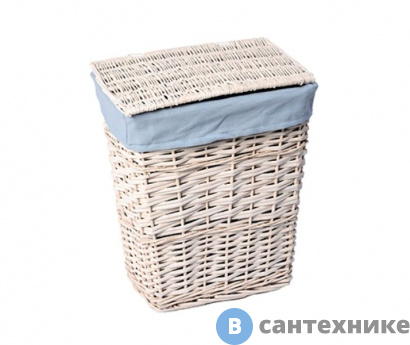 картинка Плетеная корзина WasserKRAFT Lippe WB-450-L для белья с крышкой прутья ивы